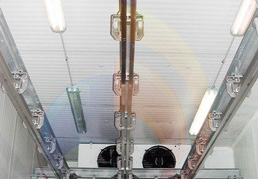 Overhead rail in the Manchacor lamb meat plant