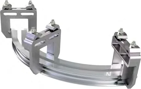 Complete horizontal curve for twin track rail